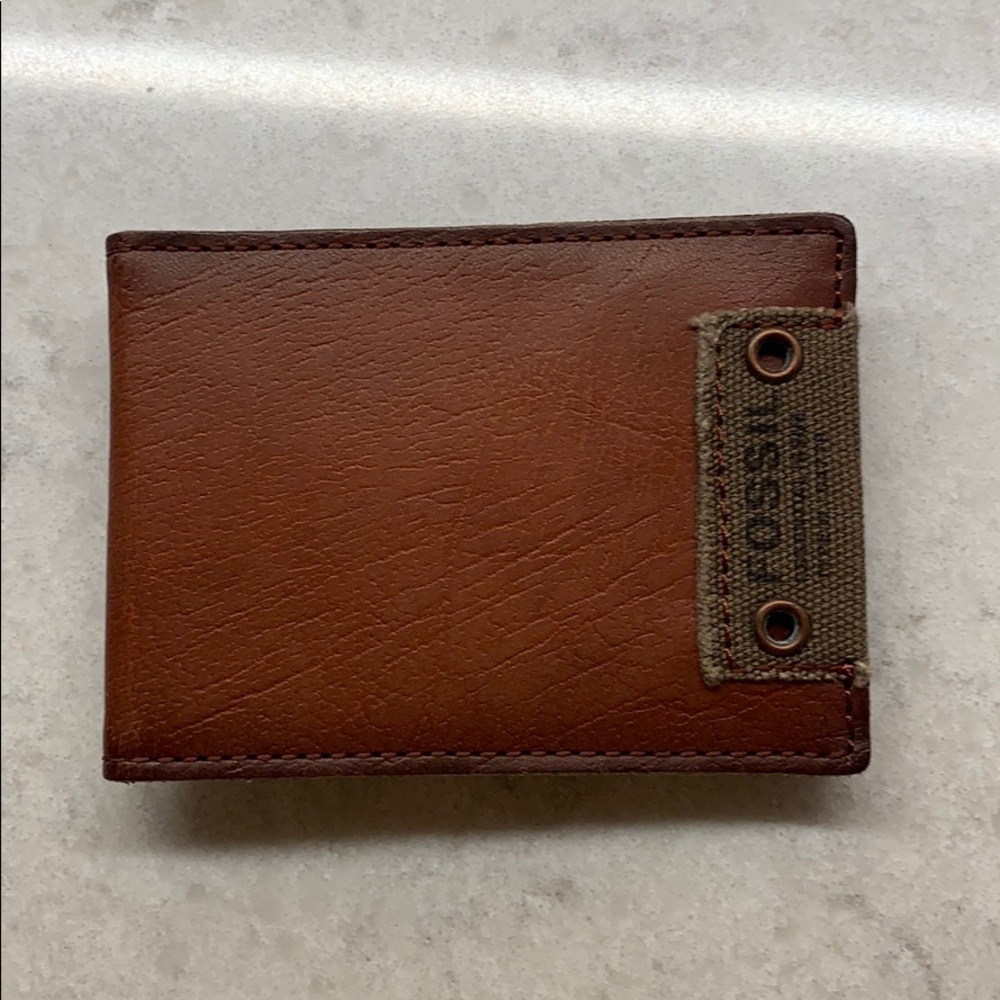 Fossil Brown Genuine Leather Slim Wallet
